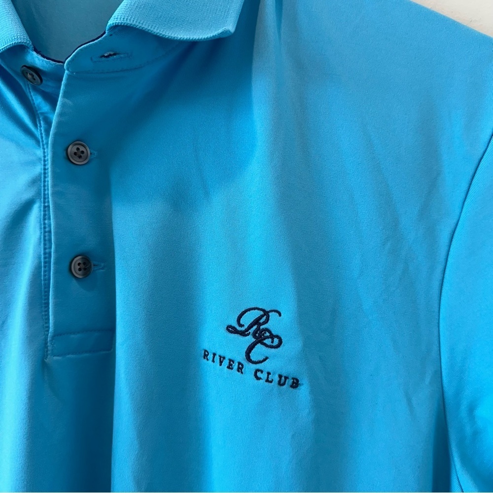 Greyson Golf Polo Short Sleeve Shirt River Club Atlanta Blue Mens Size Medium - Picture 4 of 13